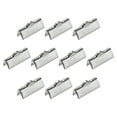 thumbnail image 1 of Unique Bargains 50Pack Ribbon Crimp Clamp Ends 16mm Cord End Clasp for DIY Craft Silver White, 1 of 7