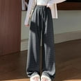 thumbnail image 7 of Kaemgyyd Women's Striped Pajama Pants Lounge Wide Leg High Waist Pj Bottoms with Pockets Drawstring Comfy Sleepwear, 7 of 7