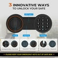 thumbnail image 4 of Bostra Fireproof Safe Box with Sensor Light & Fireproof Bag, Money Safe Box with Digital Keypad,Security Safe Box for Home, 0.5 Cubic Safe with Keys & Pass Code for Cash Jewelry Documents, 4 of 6