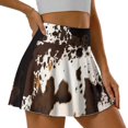 thumbnail image 5 of HELLHERO Built-in Shorts Golf Skirts for Tennis Pickleball, Cow Print Pattern Polyester Spandex High Waisted Golf Skorts 2 Side Pockets, 5 of 9