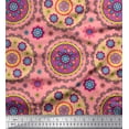 thumbnail image 1 of Soimoi Japan Crepe Satin Fabric Floral Mandala Printed Craft Fabric by the Yard 42 Inch Wide, 1 of 1