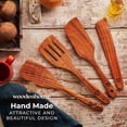 thumbnail image 6 of Wooden Spatula for Cooking, Set of 4, Natural Teak Wood. Nonstick cookware., 6 of 9