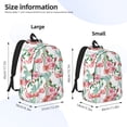 thumbnail image 2 of Rateoe Flamingo Flower Pattern Durable Canvas Backpack for Men & Women – Stylish & Lightweight – Adjustable Straps, Multiple Pockets – Fits 15-17 Inch LaptopsSmall, 2 of 5