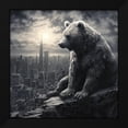 thumbnail image 2 of TEXTZEN 15x15 Black Modern Wood Framed Wall Art Titled - Grizzly From Above, 2 of 6
