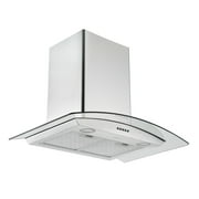 Ancona 30 in. Convertible Wall-Mounted Glass Canopy Range Hood in Stainless Steel