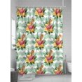 thumbnail image 5 of Fsddascl Watermelon Shower Curtain Set - 72" x 78" Washable Bathtub Curtain with 12 Hooks, Stripe Lemon Tea Green Palm Leaf Tropical Waterproof Fabric Stall Shower Curtains for Bathroom/Bathtub, 5 of 6