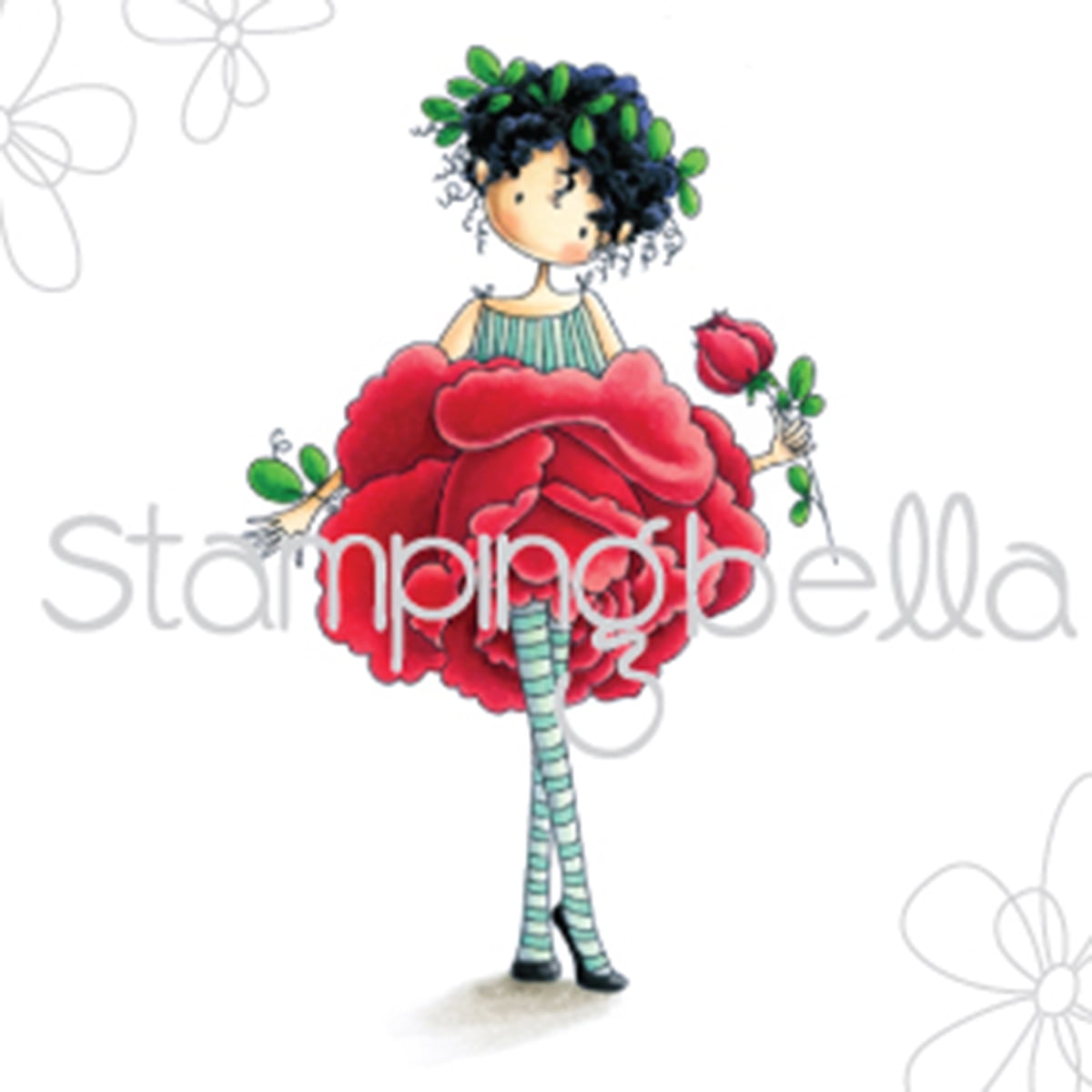Stamping Bella Cling Stamps-Garden Girl Rose