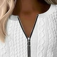 thumbnail image 4 of White Womens Sweatshirt Autumn and Winter Fashion Women's Long Sleeve with Half Zipper Solid Color Ladies Hoodless Sweatshirt Fall Clothes for Women, 4 of 6