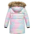 thumbnail image 2 of Chrisuno Girls Long Winter Coat Water Resistant Warm Puffer Jackets For Kids Soft Fleece Lined Winter Parka With Detachable Hood Ombre 6/7, 2 of 5