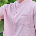 thumbnail image 4 of Ceisia Men's Button-Down Two-Piece Set Short Sleeve Shirt and Matching Pants Casual Outfit Pink XL Gifts for Father, 4 of 9