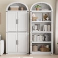 thumbnail image 4 of Kselythan 71.6"H  Tall Arched Kitchen Pantry Cabinet,Modern Farmhouse Storage Cabinet Arch Hutch Cabinet,Large Bookshelf with Doors,Arched Bookcase with Cabinet,5 Tier Kitchen Cabinet Cupboard, 4 of 7