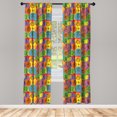 thumbnail image 3 of Ambesonne Cactus Curtains, House Plants with Thorn, Pair of 28"x84", Multicolor, 3 of 5