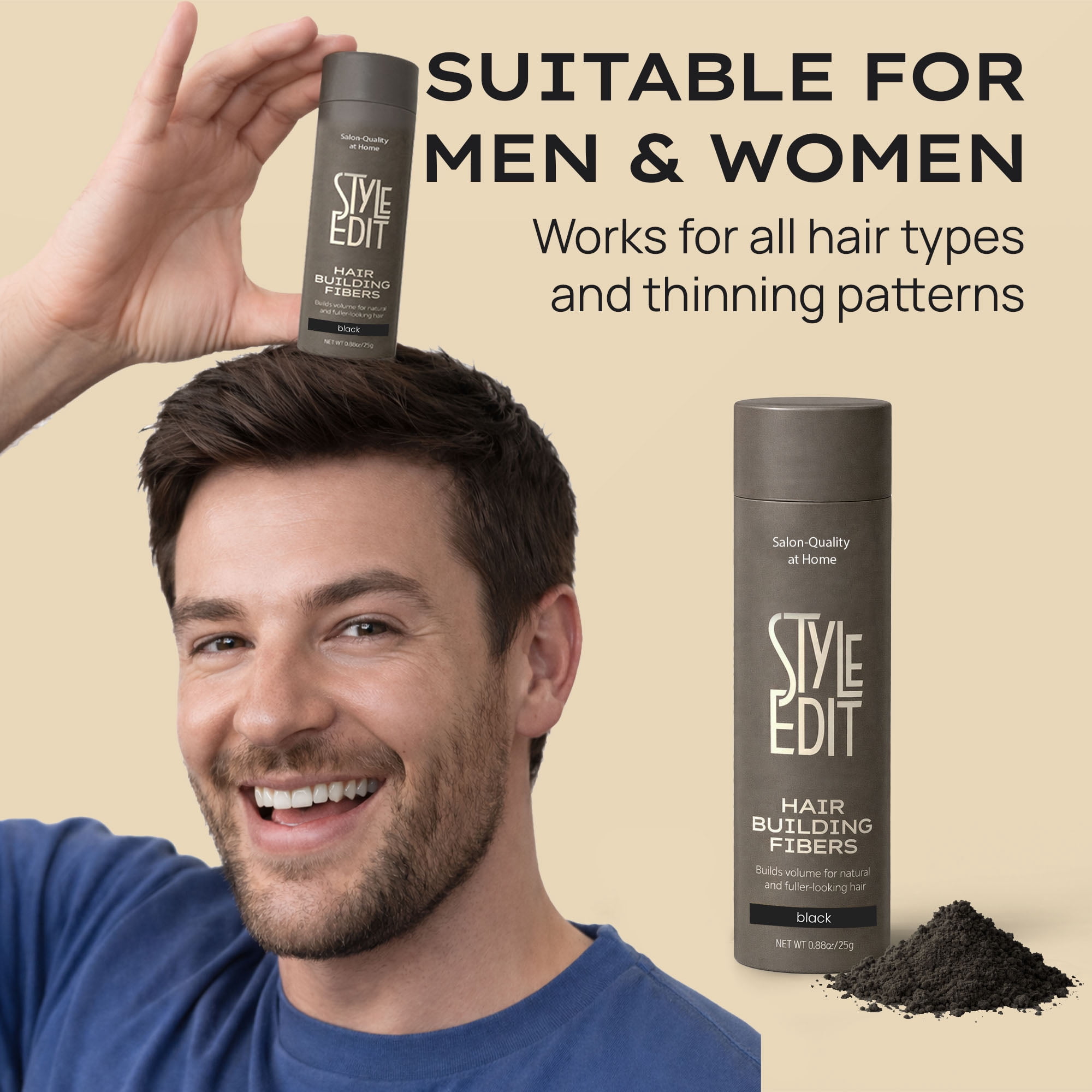 Style Edit Hair Building Fiber Black