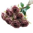 thumbnail image 2 of SHIMELE 7 Head Rose Simulation Flowers Antique Design UV Resistant Fake Floral Arrangements for Living Room Table Decoration Wedding Bouquets, 2 of 7