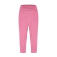 thumbnail image 3 of Womens Sweatpants Pleated Waist Loose Cropped Yoga Fitness Sport Wide Leg Sweatpants Women Pink M, 3 of 4