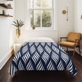 thumbnail image 4 of Abstract Navy Blue,Large Tapestry for Bedroom Wall Hanging Tapestry,Modern Minimalistic Geometric Stripes Ceiling Backdrop Tapestries Poster Blanket Wall Decor for Teens Room Living Room 85" x 90", 4 of 8