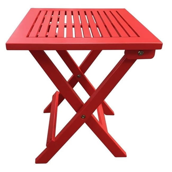 KD Mobiliario 16'' Folding and Adirondack Style Compact Folding Table, Red