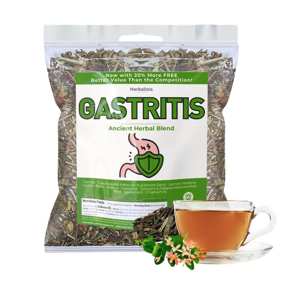 Herbalista Gastritis-BYE Herbal Compound Tea 5oz (141g) – 100% Natural Infusion Makes 40+ Cups