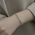 thumbnail image 3 of New Fashion Tennis Chain Bracelet Female 18/21cm 14K Yellow Gold Cubic Zirconia Iced Out Bracelet For Women Jewelry, 3 of 5