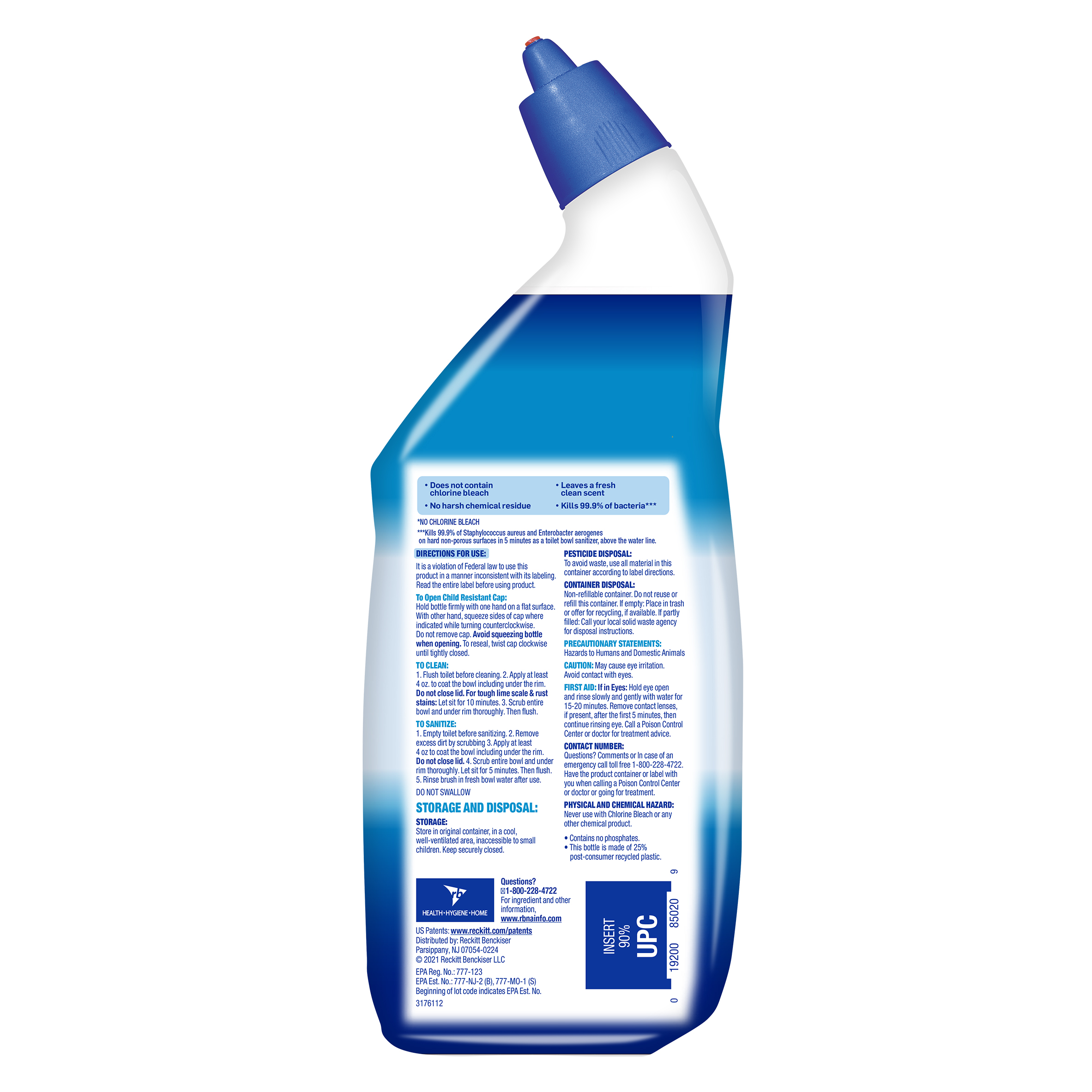 Lysol Toilet Bowl Cleaner Gel, For Cleaning and Disinfecting, Bleach Free, Ocean Fresh Scent, 24oz - image 2 of 6