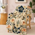 thumbnail image 2 of SPXUBZ Vintage Floral Damask Flannel Fleece Blanket Elegant Botanical Throw Blanket Decorative Soft Cozy Blanket for Bedroom Living Room 50"x40", 2 of 5
