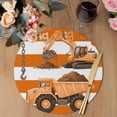 thumbnail image 3 of Orange Striped Truck Round 15 Inch Placemats Set of 6, Farmhouse Stripes Modern Art HeatResistant Non Slip Place Mats for Dining Table, Wipeable Braided Kitchen Table Mats for Housewarming, 3 of 9