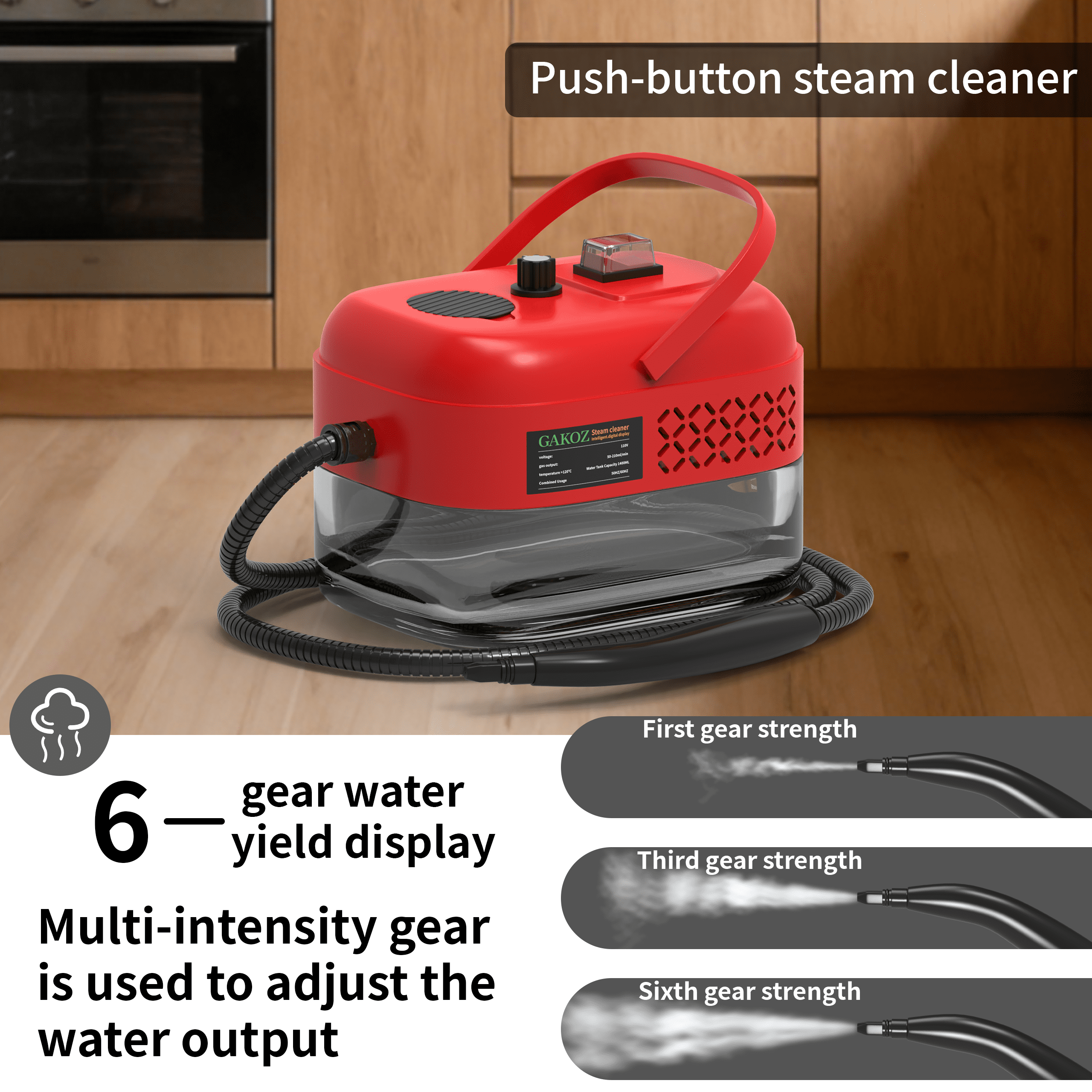 GAKOZ Steam Cleaner High Pressure Handheld Steamer for Cleaning Portable Steam Cleaner for Home Use High-Temperature Steamer Cleaner for Car Detailing, Kitchen, Bathroom, Grout and Tile