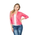 thumbnail image 5 of G-Style USA Women's 3/4 Sleeve Open Front Cropped Cardigan Sweater (S-XL), 5 of 7