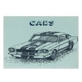 thumbnail image 3 of Black and White Cutting Board, Grunge Style Old Nostalgic Sports Car Theme Speed Vehicle Manly Design, Decorative Tempered Glass Cutting and Serving Board, Small Size, Black White, by Ambesonne, 3 of 5