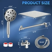 Doulami Shower Head, 8 inch Rain Showerhead, 10 Stage Shower Filtered , 10 Spray Setting, 3 Mode, 2 in 1 Combo