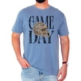 thumbnail image 2 of Game Day Camo Football Helmet Shirt for Men Women & Teens Distressed Ink-Printed Comfort Colors Tee - Blue Jean Shirt, Small, 2 of 8
