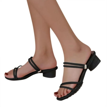 

Cathalem Leisure Casual Soled Breathable Outdoor Sandals Thick Wedges Womens Fashion Shoes Women s sandals Sandals for Women Black 9