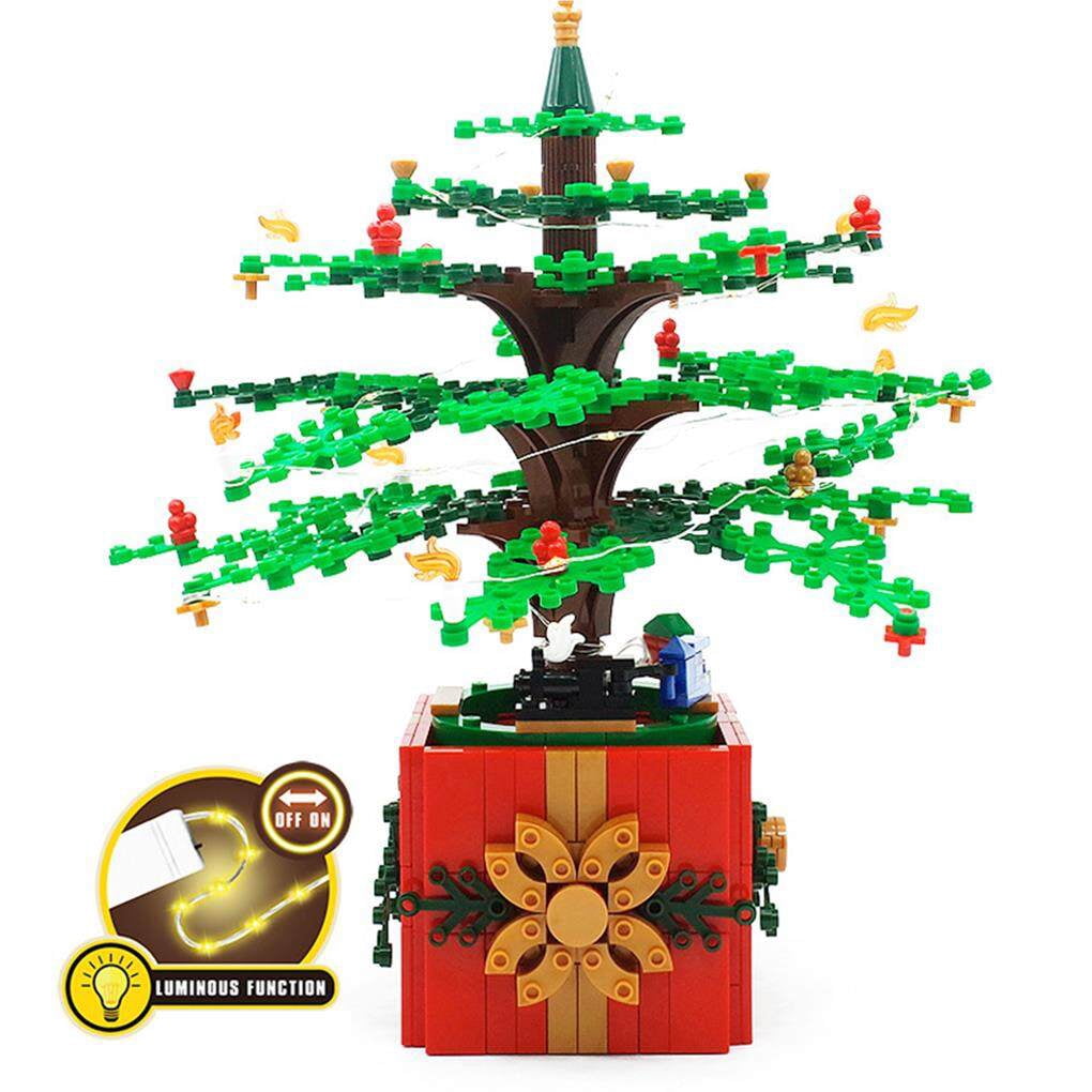 tredstone Christmas Tree Building Set Christmas Tree Block Non-toxic Durable with Lights Christmas Tree Building Block Decoration