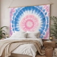 thumbnail image 3 of Pink Blue Ombre Large Tapestry for Bedroom Wall Hanging Tapestry, Modern Boho Ethnic Tie Dye Geometric Ceiling Backdrop Tapestries Poster Blanket Wall Decor for Teens Room Living Room Dorm 86" x 104", 3 of 8