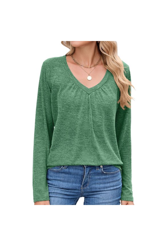 Women's long-sleeved casual basic T-shirt