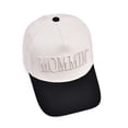 thumbnail image 6 of HNMKIU Stylish Unisex Canvas Trucker Baseball Cap Adjustable Outdoor Casual Hat With Mommin Embroidery Design For Daily Wear White,One Size, 6 of 7