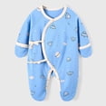 thumbnail image 2 of 3-6 Months Newborn Footed Sleeper Gown With Mitten Cuffs Cotton Side Baby Footed Print Infant Play Jumpsuit, 2 of 6