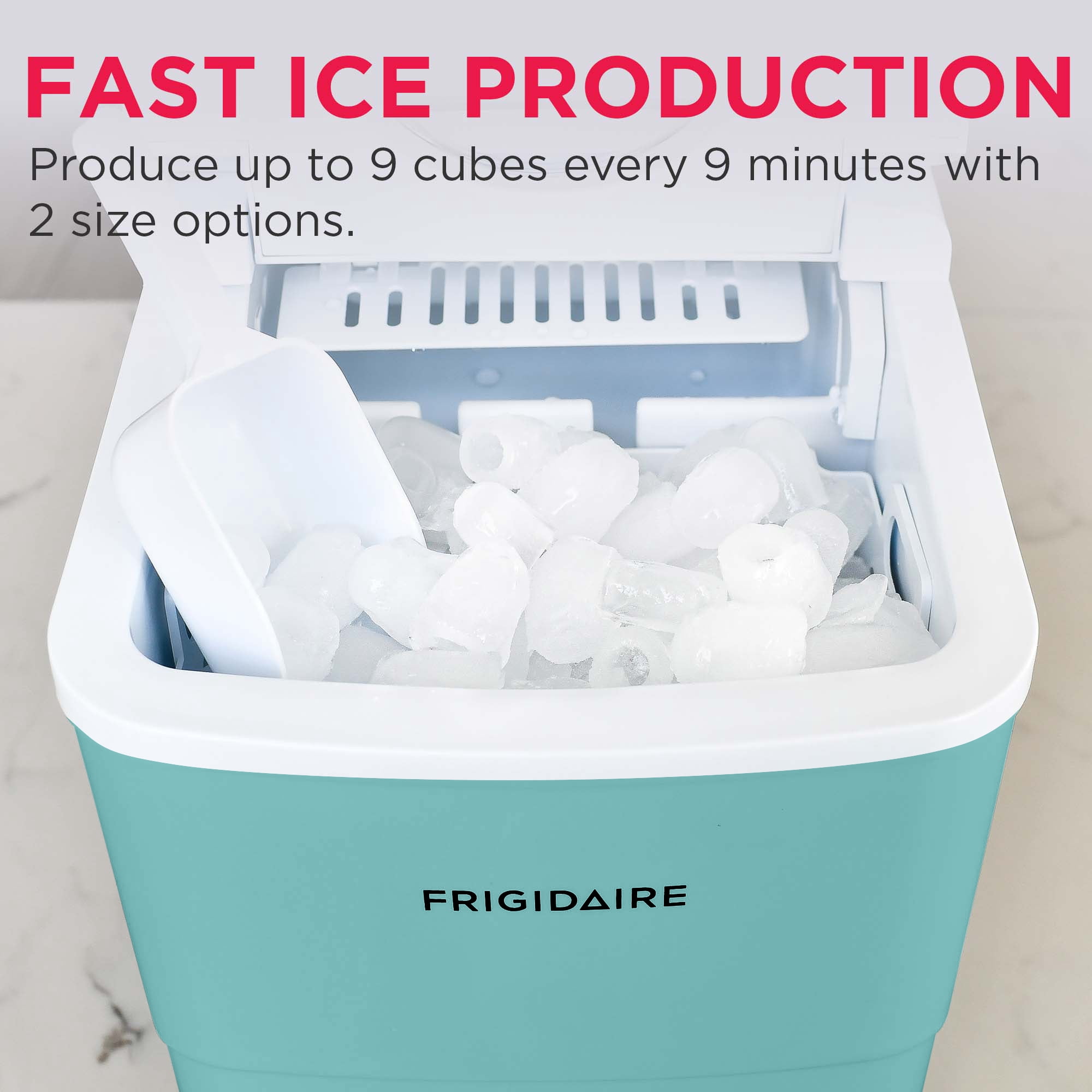 Frigidaire 26 lb Blue Countertop Portable Ice Maker