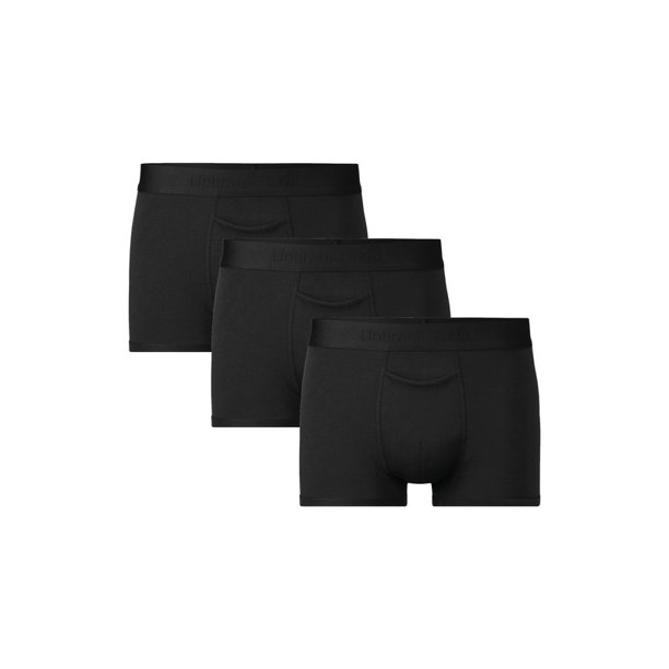 Paquete de 3 Boxers Cortos Para Hombre Ajustado De Algodón Pima y Tela Spandex Unbranded Co Short Trunk 3 Pack Black L (34 36)