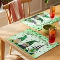 thumbnail image 4 of St. Patrick's Day Placemats Set&nbsp;of&nbsp;6 Green Plaid Hat Gnome Lucky Shamrocks Coin Gradient Green Heat Insulation Washable Place Mats, Non-Slip Table Mats for Dining Table Kitchen,13x19 Inch, 4 of 9