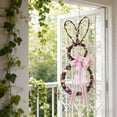 thumbnail image 6 of Easter Bunny Wreath 23.6 Inch for Front Door Spring Decoration with Eggs Bow and Bunny Ears Pink Hanging for Windows Walls and Home Decor, 6 of 9
