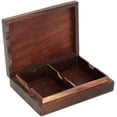 thumbnail image 2 of Ajuny Wood Handmade Double Deck Playing Cards Holder Storage Box with Brass Inlay Design, 2 of 6