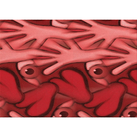 Ahgly Company Indoor Rectangle Patterned Grapefruit Red Area Rugs, 2' x 5'