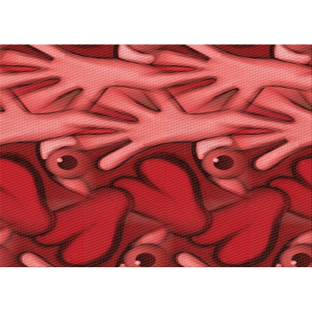 Ahgly Tapis Rectangulaire Lavable en Machine Rouge Pamplemousse Transitionnel, 2 Pieds x 3 Pieds