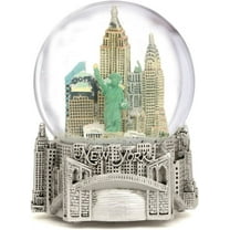 Silver Musical New York City Snow Globe, (6 Inch) NYC Snow Globes