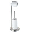 thumbnail image 1 of Soporte De Acero Inoxidable De 550 Mm De Altura (Base Redonda, Doble Barra, Plateado), 1 of 9