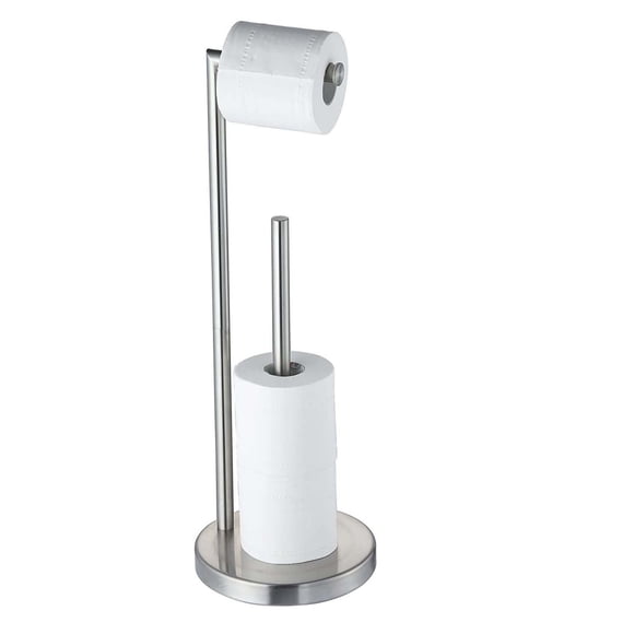 Soporte De Acero Inoxidable De 550 Mm De Altura (Base Redonda, Doble Barra, Plateado)
