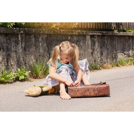 Road Braided Compact - Canvas Print Human Away Braids Person Blond Girl Child Road Stretched Canvas 10 x 14