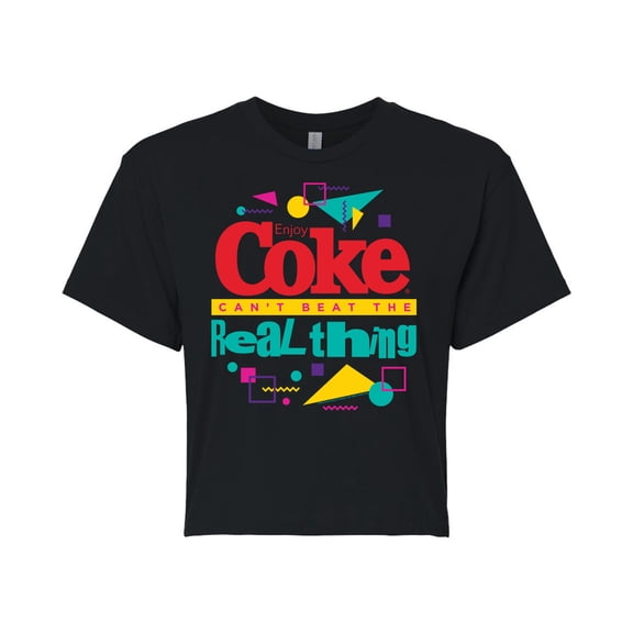 Coca-Cola - Retro - Coke Can't Beat The Real Things - Juniors Cropped Cotton Blend T-Shirt