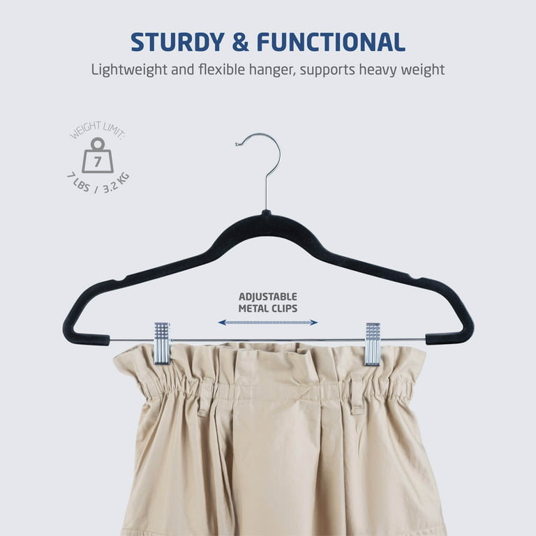 Premium Velvet Skirt Hangers (20 Pack) Non Slip Velvet Pants Hangers
